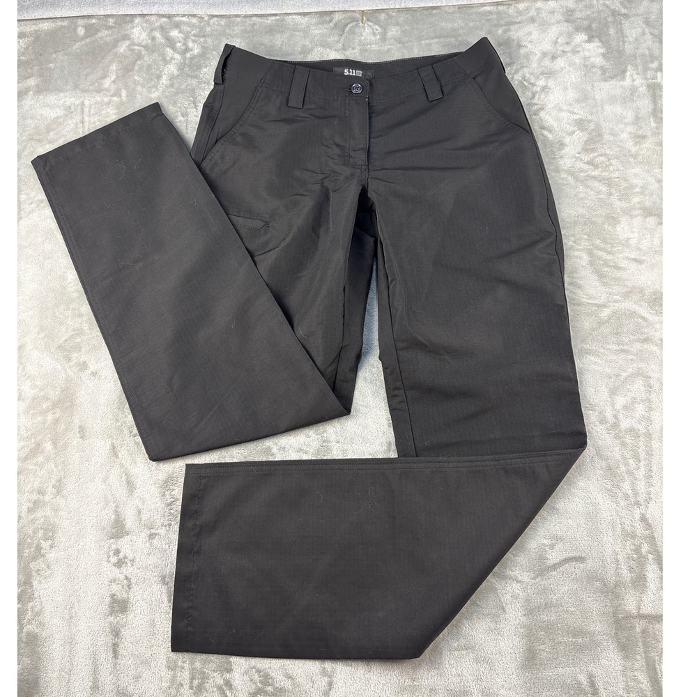 5.11 Tactical Pants Womens 10 Long Fast-Tac Black Ripstop Cargo EUC